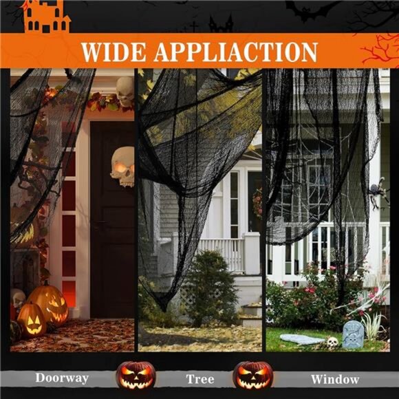 5Pcs Halloween Creepy Cloth Black 30×72inch - Halloween Decorations Clearance - Picture 6 of 7